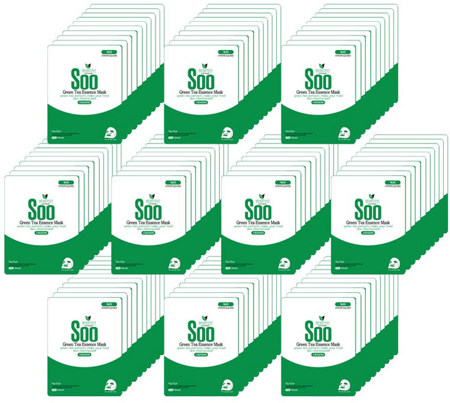 청정미인 에센스 녹차 마스크팩, 1개입, 100개