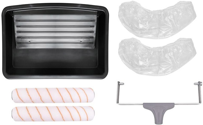 롤링독 12인치 페인트 롤러 키트 프레임이 있는 PC 폴리에스터 커버 2개 홈 페인팅 및 DIY 프로젝트용 라이너 트레이 6팩