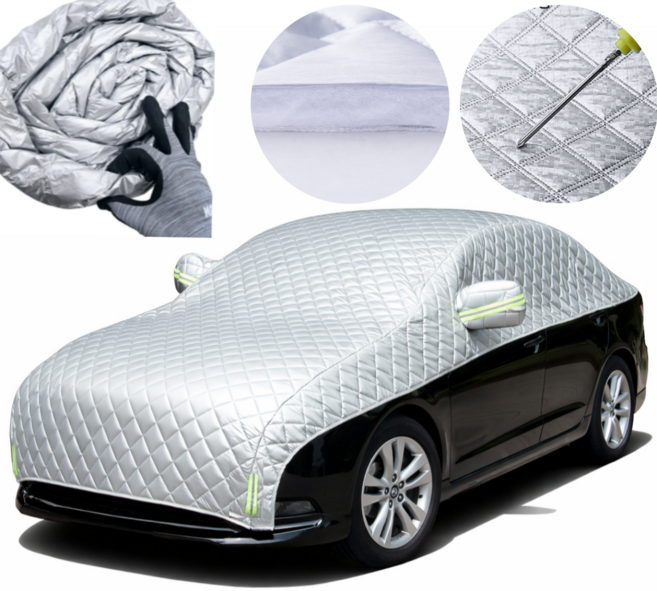 글로리존 자동차 보호 하프 커버 성애 방지 열차단 보온 덮개, 5 알루미늄기모(고급형), 세단용(5.4x2.5m), 1개