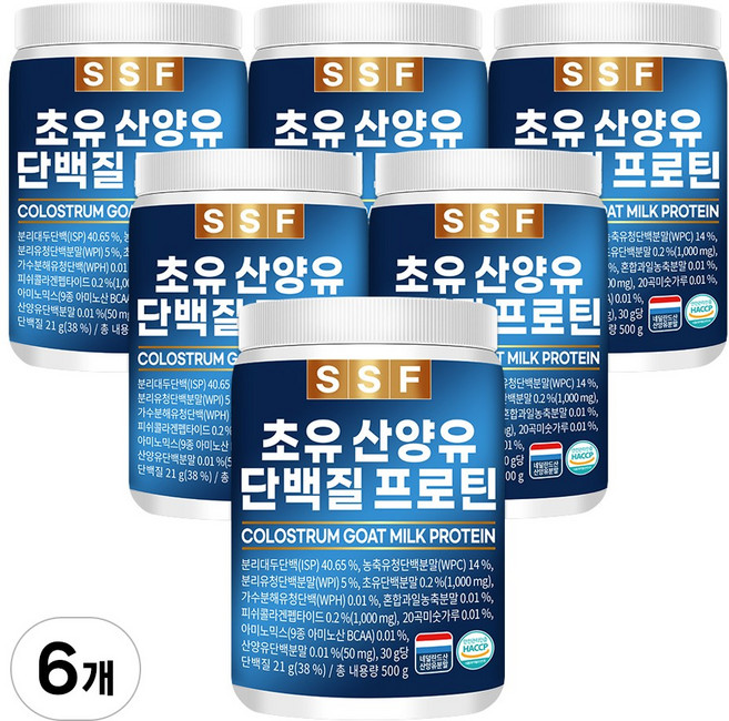 순수식품 초유 산양유 단백질 프로틴, 500g, 6개