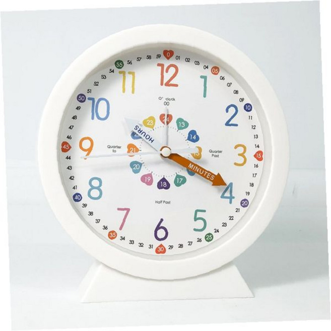 어린이 학습 시간 공부 숫자 읽기 연습 탁상 벽걸이 겸용 조용한 시계 교육 완구, 상세페이지 참조