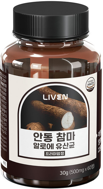 [라이븐] 안동 참마 알로에 아보레센스 유산균 프리미엄정, 1개, 60정