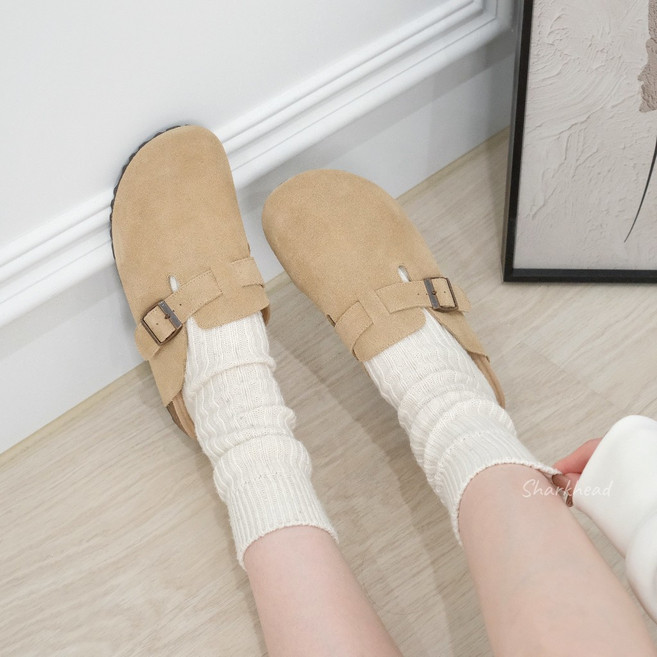 WEIPING 麂皮包頭拖鞋 穆勒鞋