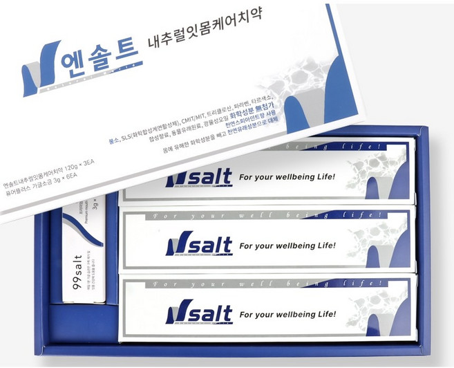 엔솔트내추럴잇몸케어치약 (120g X 3EA) + 퓨어플러스 가글소금 (3g x 6EA), 120g, 3개