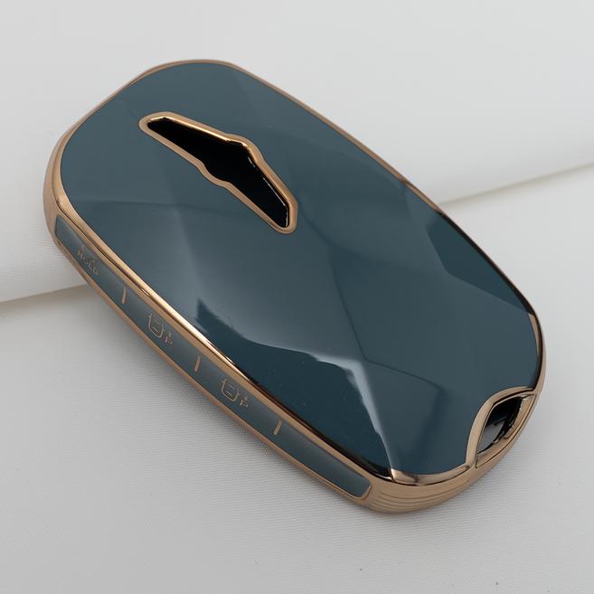 현대 GV 페이스리프트 호환 스마트 차 키케이스 키홀더 TPU 키커버 리모컨, TA87-6버튼, 그레이골드