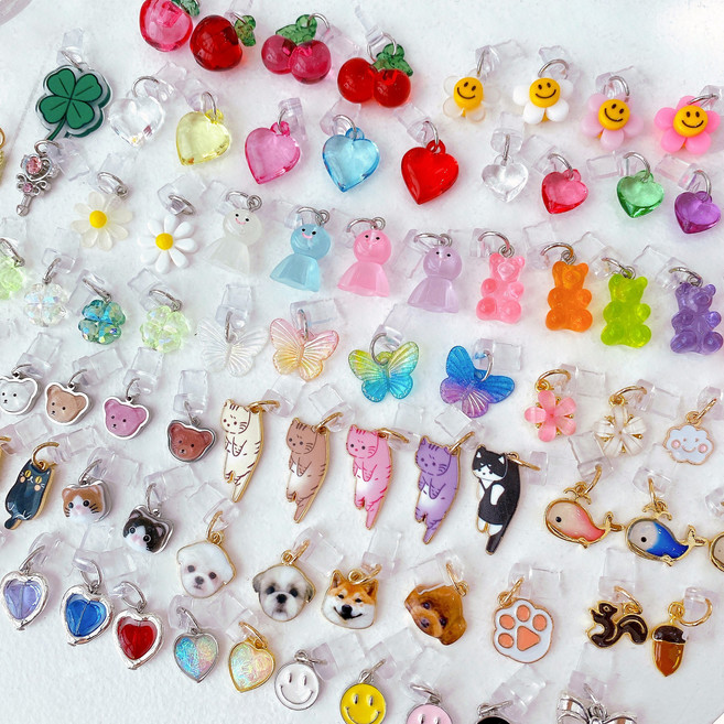 문크리스탈 C타입 충전단자 보호캡 먼지마개, 1개, 1. 비즈 클로버 (그린)