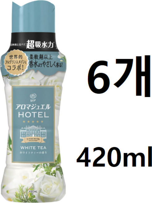 레노아 행복 아로마주얼 향수 유연제 향기 전용 비즈 본체 420mL, 6개