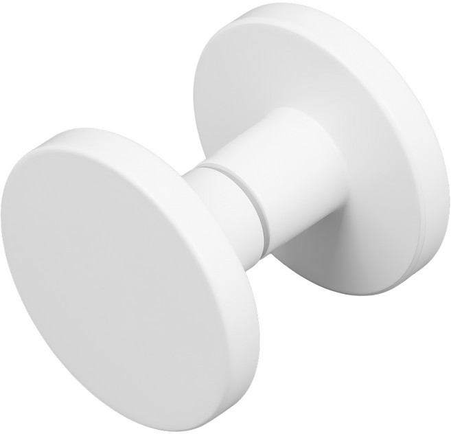 철물이네 강화도어 1구 원홀 손잡이 75파이 유리문 출입문, 1개, 화이트