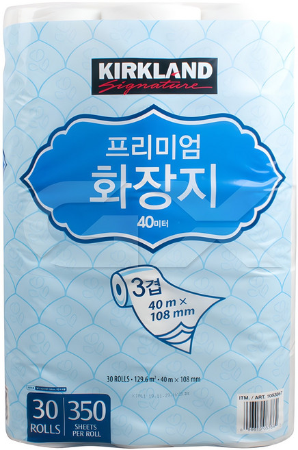 커클랜드 프리미엄 화장지 3겹 롤화장지 30롤, 40m, 30개입, 1개