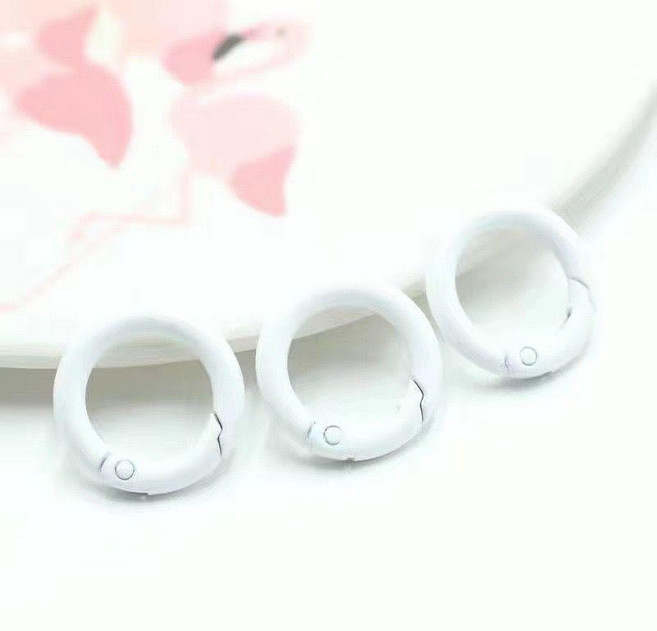 25mm 彈簧扣 寶藍色 鑰匙圈 圓形彈簧圈, 25mm彈簧扣白色,1個裝, 1個