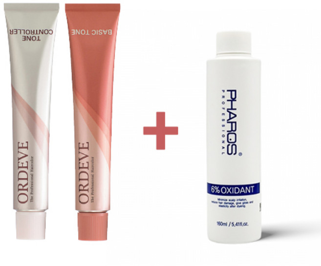 밀본 [밀본] 올디브 더 프로페셔널 헤어컬러 염색약 + 산화제, 1개, 9-LuMI