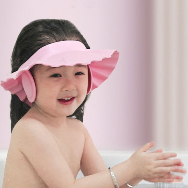 머리감기 샴푸캡 유아목욕 귀마개 샤워 어린이 물받침 목욕모자 헤어캡 3컬러, 핑크, 핑크, 1개