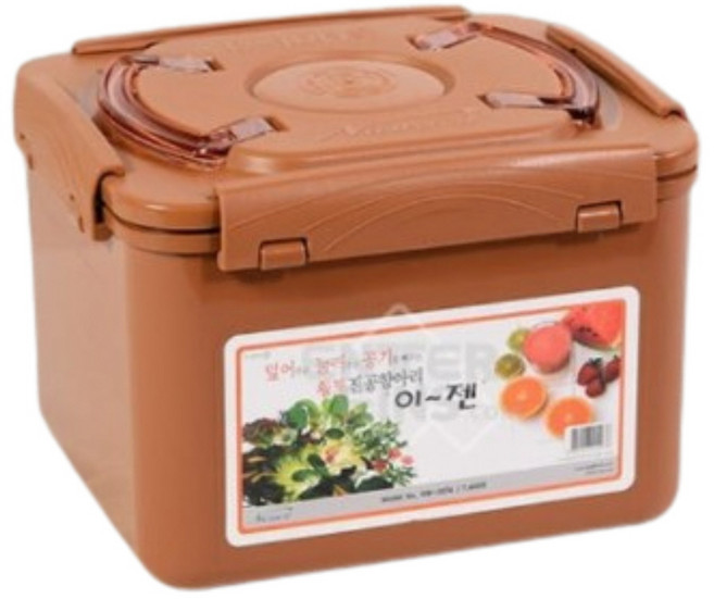 이젠 황토 진공 항아리 사각 7.4L 누름독 김치통 오이지 쌀통, 1개