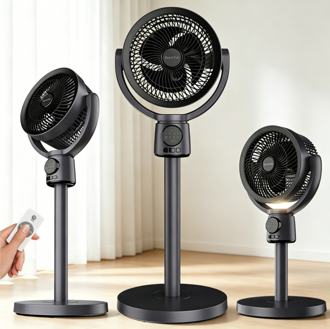 Ambition 무선 스탠드형 리모컨 서큘레이터 USB 대형 선풍기, F188-그레이