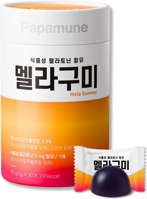 파파뮨 2mg 식물성 멜라토닌 젤리, 1박스, 30정