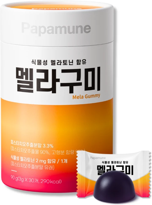 파파뮨 2mg 식물성 멜라토닌 젤리, 1박스, 30정 - 쿠팡