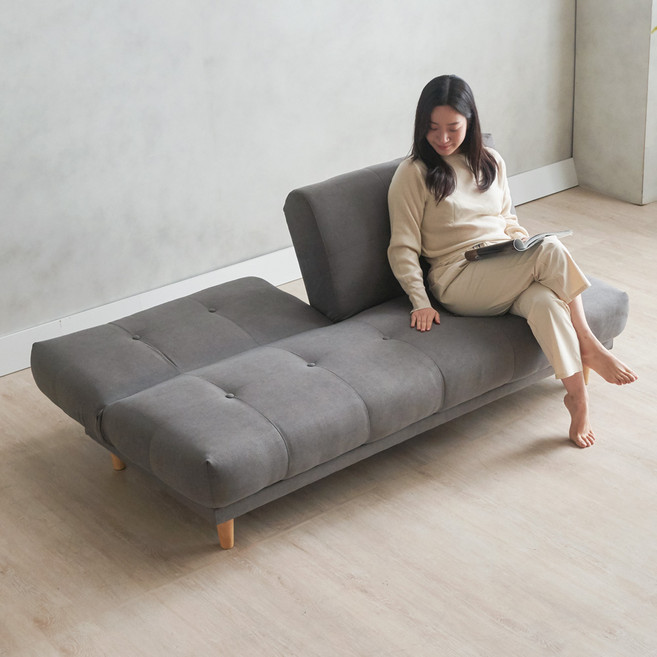 [20조한정 추가즉시할인] 에보니아 라인 3인용쇼파 소파베드 / 듀얼 등받이3단계각도조절, 패브릭_그레이