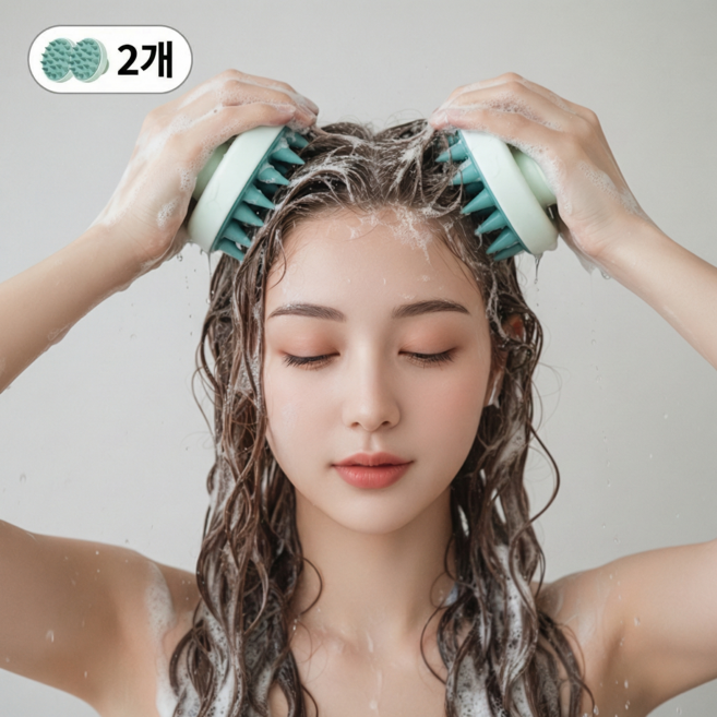 리프하임 손보다 시원한 위생 두피 마사지 브러쉬, 2개, 민트 그린