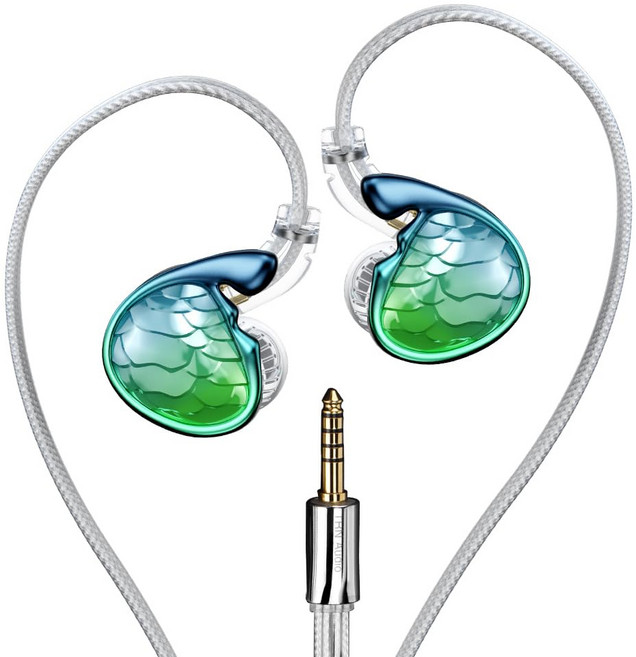 TRN Mermaid 1DD+1BA+2PD IEM 3.54.4mm 2Pin 이어모니터 고해상도 이어폰 평면 구동