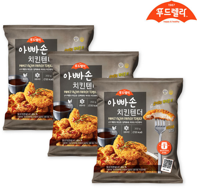[푸드렐라]아빠손 치킨텐더 350g, 3개