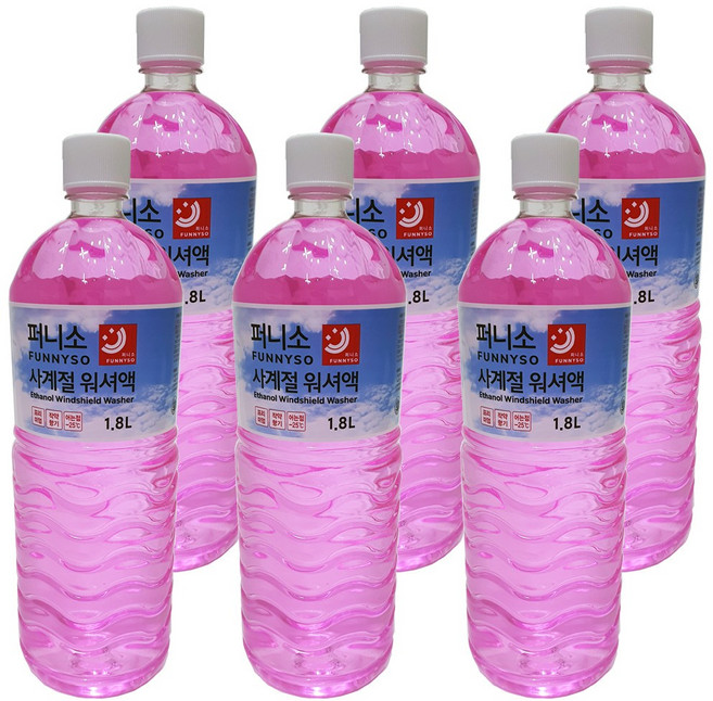 퍼니소 프리미엄 사계절 에탄올 워셔액, 6개, 1.8L