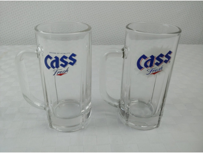[중고] 카스 0.45L손잡이 맥주잔 5개
