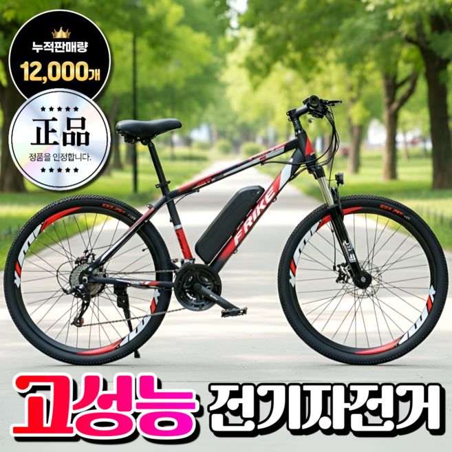 티원테크 고성능 전기자전거 가성비 미니 바이크 스쿠터 추천 배달 자토바이 파스 pas, [프리미엄] 검정/레드, 스틸