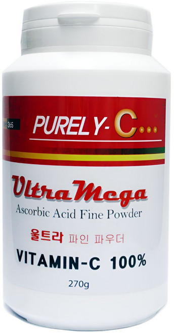 HNH365 영국 DSM 울트라 파인파우더 비타민C 270g 초미립자 분말 가루 천연원료 메가도스용, 1개