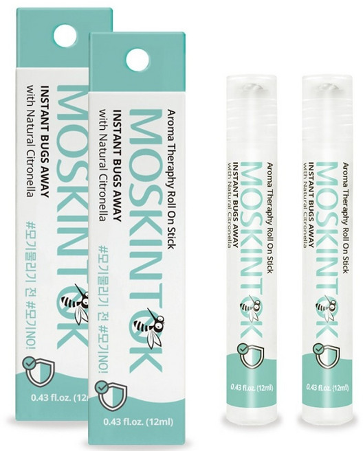 모스킨톡 아로마테라피 벅스어웨이 롤온스틱, 2개, 12ml