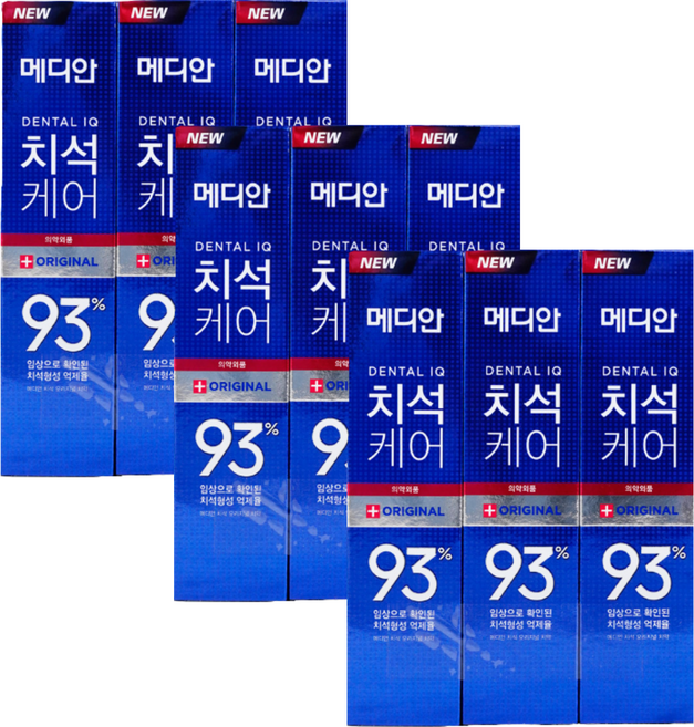 메디안 치석 오리지널 치약 3입, 120g, 3세트