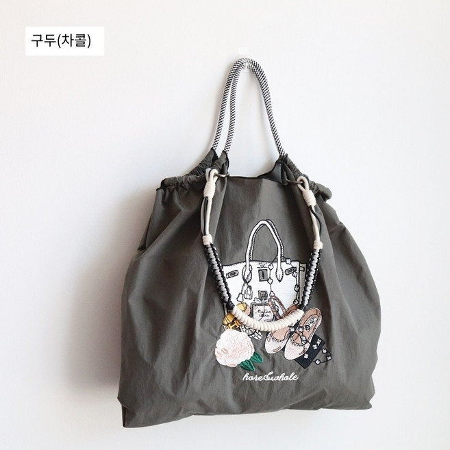 일본 연예인 자수 에코백 토트백 숄더백 장바구니 데일리백 L 스트랩포함