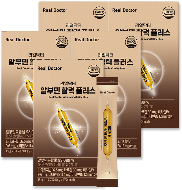 리얼닥터 효과 빠른 마시는 알부민 액상 고함량비타민 부모님 기력보충 운동활력 에너지보충제 음주전후 타우린 아르기닌 비타민B고함량, 5개, 14회분