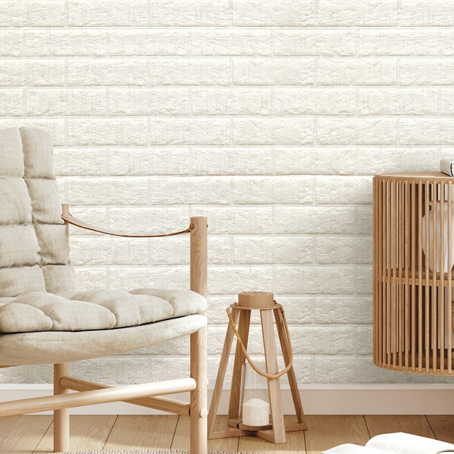 자이디 폼블럭 25M 이음새없는 벽지, 크림체크25M, 1개