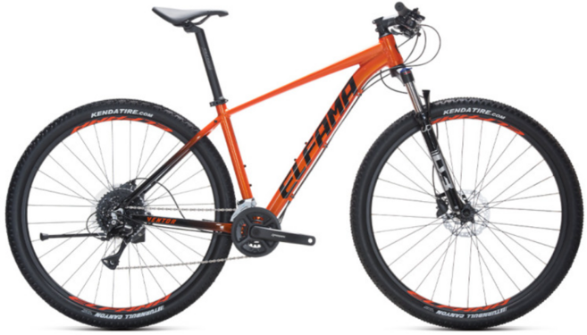 엘파마 벤토르 V4000 18단 에어샥 입문용 MTB 자전거, 1개, 1125cm, 메탈릭오렌지XL_29인치