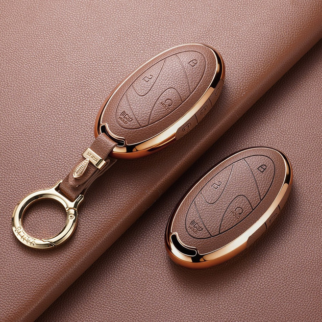 YAILIS 호환 현대 키케이스 CN7 GN7 그랜저 아이오닉5 6 뉴투싼 디엣지 디올뉴 싼타페 쏘나타 아반떼 가죽 TPU 스마트자동 차키케이스 세트, 02.갈색, 7버튼