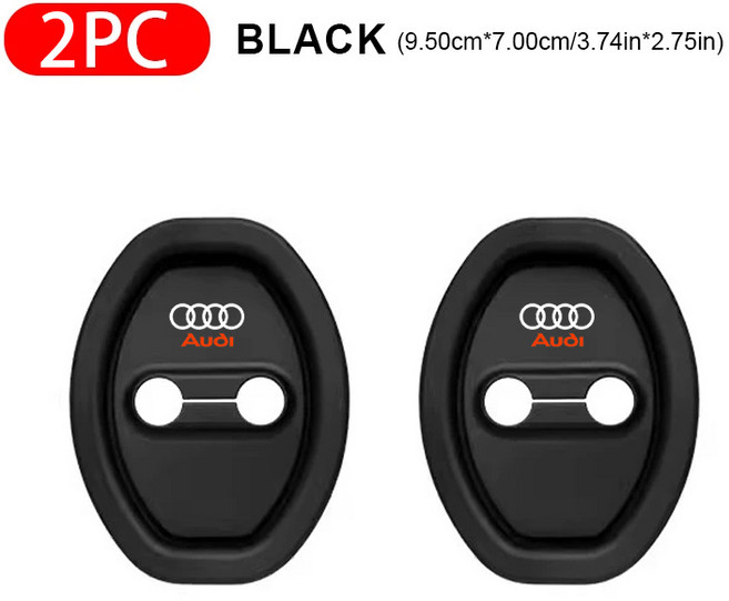 자동차2/4pcs 실리콘 자동차 도어 잠금 버클 보호 커버 탄성 Anti-Collision 충격 흡수 패드 Audi 용 음소, 01 2Pcs-Audi