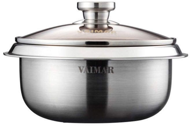 바이마르 히든쉐프 IH스텐 통3중 가마솥, 18cm, 실버, 1개
