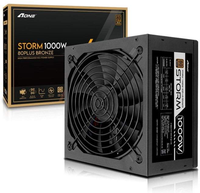 AONE 스톰 1000W 80PLUS 브론즈 블랙 PC 파워서플라이 컴퓨터 전원