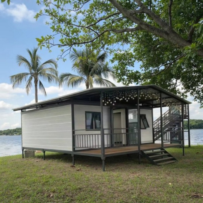 조립식 컨테이너 하우스 소형 주택 2~3 베드룸 스틸 캐빈 20피트 이동식 모듈형 정원실, 02 Style 1