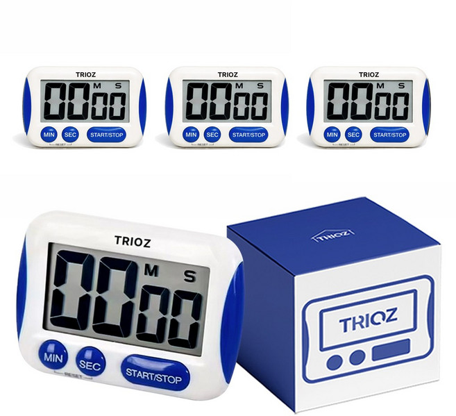 트리오즈 디지털 타이머 TT-291, 4개, 블루
