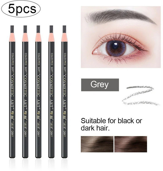 아이라이너 헝시 마이크로블레이딩 펜슬 반영구 눈썹 타투 방수 아트 틴트 메이크업 아이브로우 펜 5개, [04] Grey