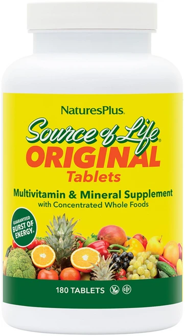 네이처스플러스 소스 오브 라이프 - 180 정 - 농축된 전 NaturesPlus Source of Life - 180 Tablets - Multivitamin & Mineral, 180개(1팩), 1개 - 쿠팡