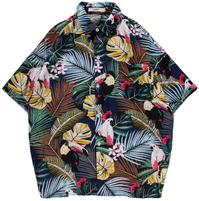 남성용 꽃셔츠 프린트 하와이안 비치 셔츠 반팔 티셔츠Men's T-shirt F5014