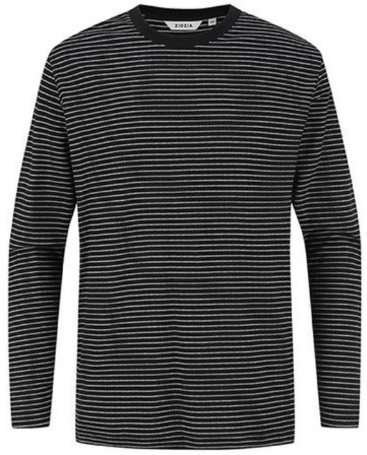 지오지아 남성 스트라이프 라운드 긴팔티 ABF2TR1001