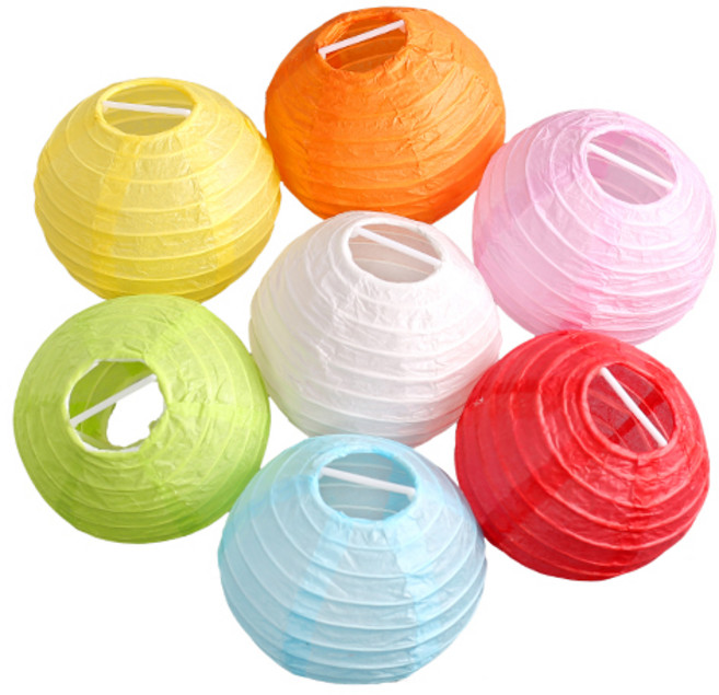 10cm 컬러 한지 미니소원등 [3538] / 한지 전드갓 소원등 만들기, 노랑