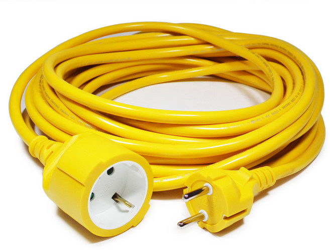 동양전자 산업용 1구 멀티탭 16A 옐로우 전기연장선, 10m, 1개
