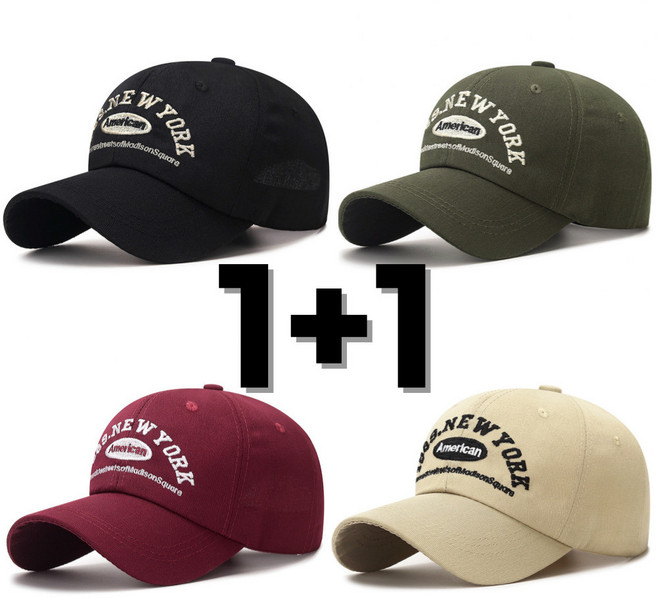 [1+1] 1989 뉴욕 볼캡 자수 로고 연예인 모자 대두 커플 긴챙 얼굴작아보이는