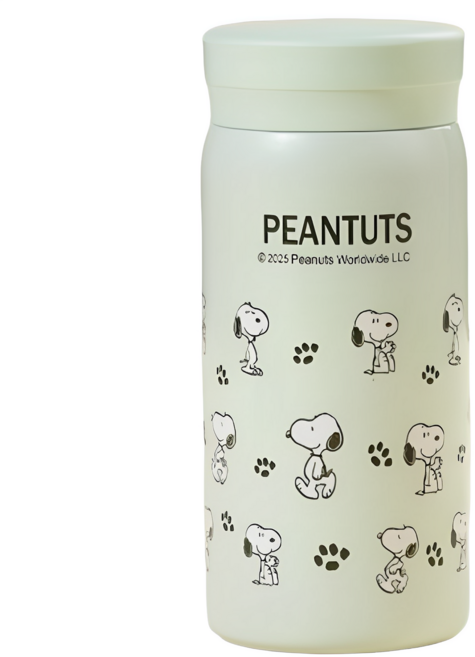 史努比 Snoopy 迷你保溫瓶 316不鏽鋼 口袋保溫杯 200ml 輕巧便攜 防漏設計 綠色, 1個