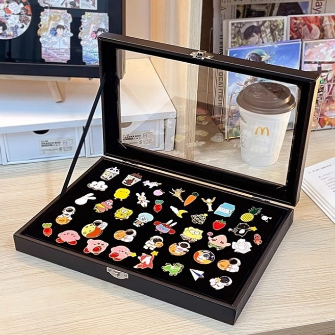 MISO 뱃지보관함 뱃지 정리 보관 프레임, 1개, 블랙