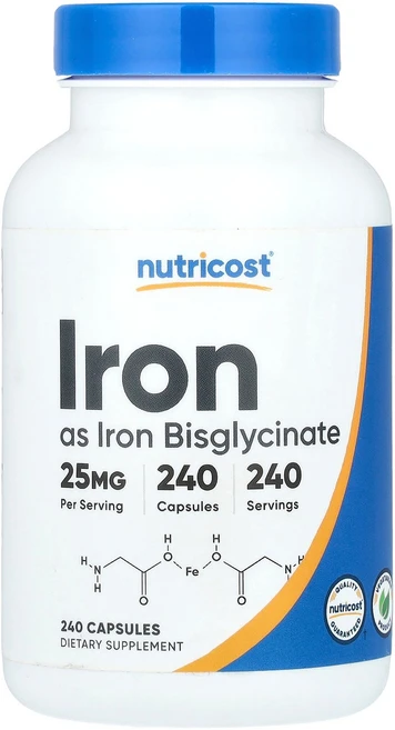 뉴트리코스트 Nutricost 철분 25mg 캡슐 240정126719원산지:기타, 뉴트리코스트 Nutricost, 철분, 25mg, 캡슐 - 쿠팡